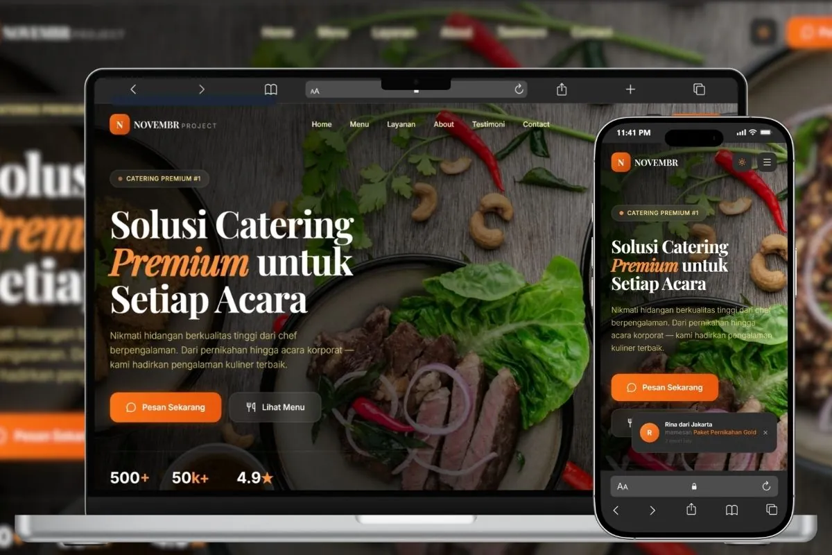 Preview website Website Catering & Kuliner